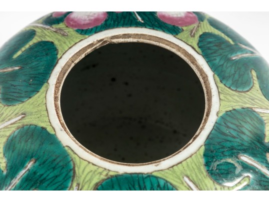 19th Century Famille Verte Melon Jar
