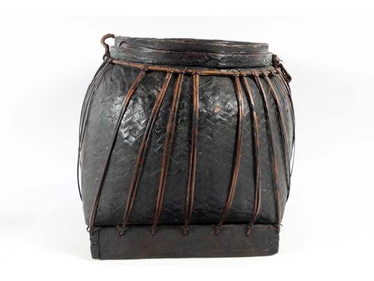 Vintage Thailand Lacquered Basket