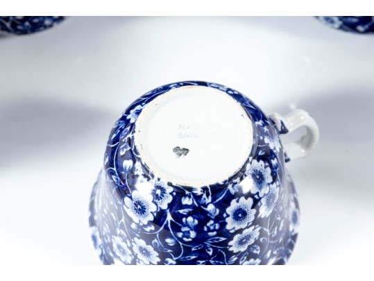 Crownford China Co. Staffordshire England Calico Blue Serveware