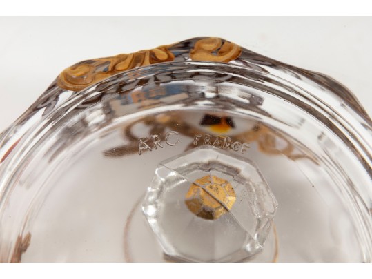Vintage ARC France Gilt Glass Candy Dish