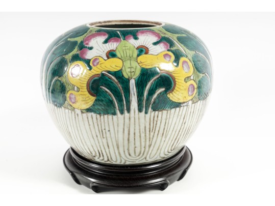 19th Century Famille Verte Melon Jar