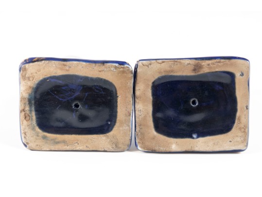 Staffordshire Style English Pottery Miniature Cat Bookends 
