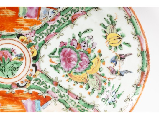 Vintage Cantonese Style Porcelain Plate & Vase