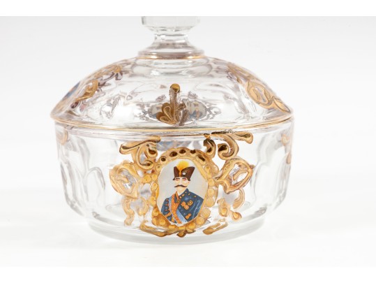 Vintage ARC France Gilt Glass Candy Dish