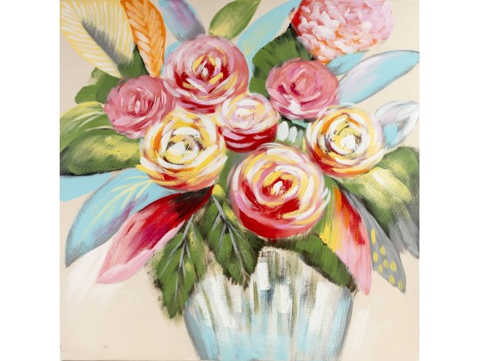 Oil On Canvas Floral Bouquet Wall Art