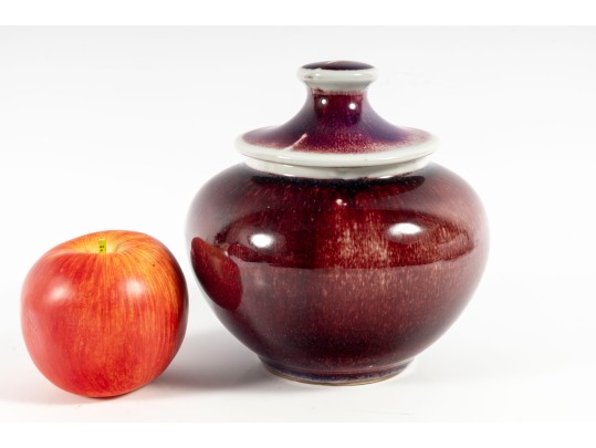 Antique Porcelain Oxblood Ginger Jar