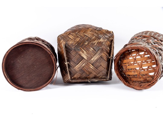 Trio Of Vintage Woven Basets