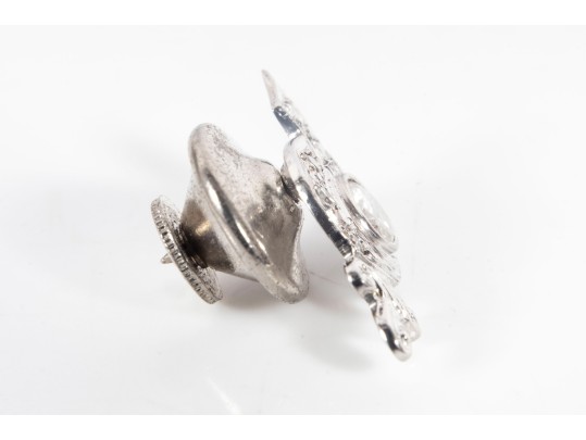 Vintage White Gold Single Diamond Tie-Tac