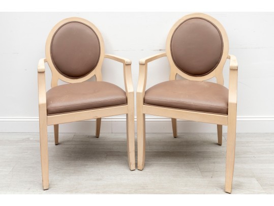Pair Of Leatherette Accent Chairs By William Switzer