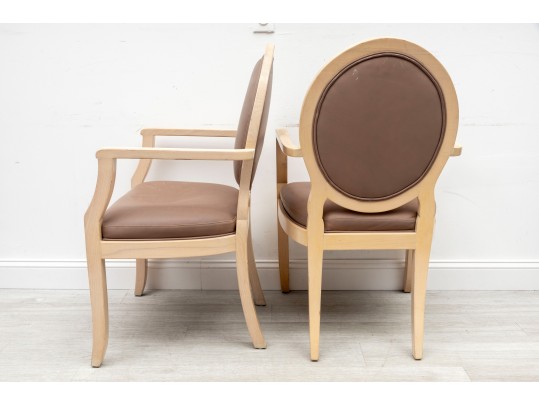 Pair Of Leatherette Accent Chairs By William Switzer