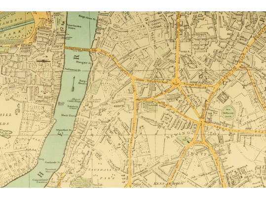 James Haworth Reproduction Map Of London & Westminister Framed Print