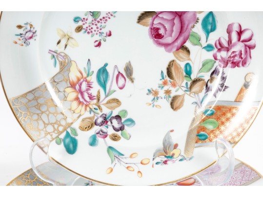 Six Vintage Mottahedeh Vista Alegre Floral Plates