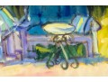 Hannah Cole Buie (American, B. 1955) Oil On Canvas Patio Scene