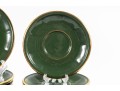 Apilco French Porcelain Bistroware Green & Gold Coffee & Tea Set