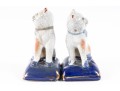 Staffordshire Style English Pottery Miniature Cat Bookends 
