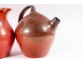 Trio Of Orange Glaze NC Pottery