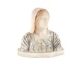 Small Jeanne D'arc Alabaster Bust Sculpture 