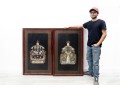 Pair Of Vintage Asian Quing Dynasty-Style Soapstone Royalty Wall Plaques