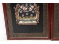 Pair Of Vintage Asian Quing Dynasty-Style Soapstone Royalty Wall Plaques