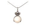 Charming Sterling And Pale Agate Pendant Necklace