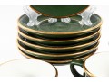 Apilco French Porcelain Bistroware Green & Gold Coffee & Tea Set