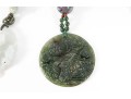 Vintage Asian Beaded Jade & Soapstone Talismans  With Earrings