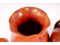 Trio Of Orange Glaze NC Pottery