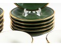Apilco French Porcelain Bistroware Green & Gold Coffee & Tea Set