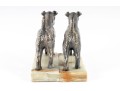 Decorative Onyx-Mounted Brass Scottish Terrier Sculptures 