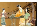 Mid-20th Century Chinese Semi-precious Stone Four Panel Floor Screen