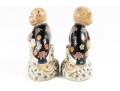 Vintage Hand-Painted Porcelain Monkey Statues 