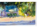 Hannah Cole Buie (American, B. 1955) Oil On Canvas Patio Scene