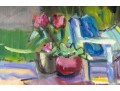 Hannah Cole Buie (American, B. 1955) Oil On Canvas Patio Scene