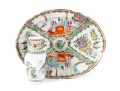Vintage Cantonese Style Porcelain Plate & Vase