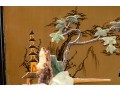 Mid-20th Century Chinese Semi-precious Stone Four Panel Floor Screen
