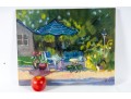 Hannah Cole Buie (American, B. 1955) Oil On Canvas Patio Scene