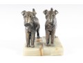 Decorative Onyx-Mounted Brass Scottish Terrier Sculptures 