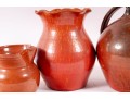 Trio Of Orange Glaze NC Pottery