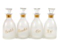 1960's Frosted Glass Decanter Set With Stoppers