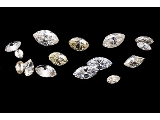 Loose Stones: 15 Diamonds, Marques Cut, 1.74 TCW