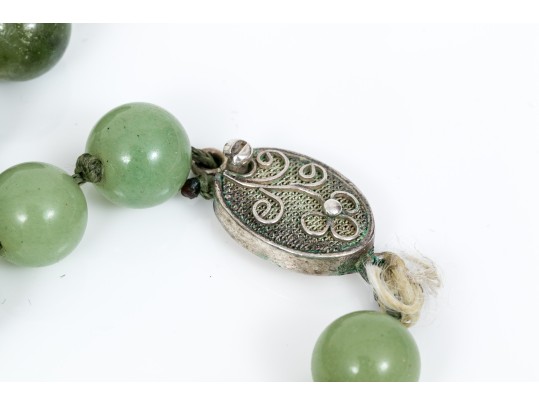 Silver Bracelet, Earrings And Beaded Necklaces