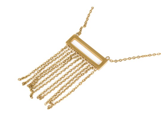 Striking Gold Plated Fringed Fashion Necklace
