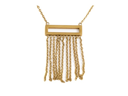 Striking Gold Plated Fringed Fashion Necklace