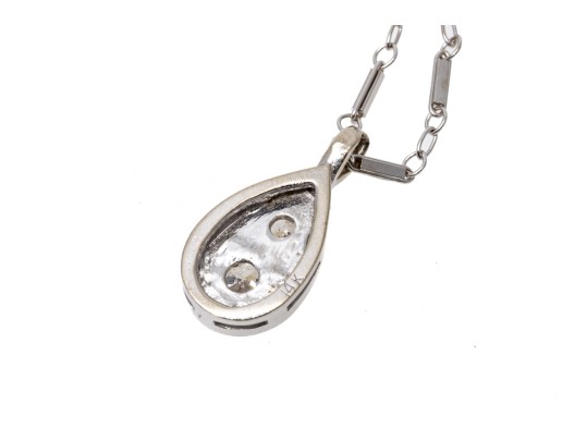 Elegant 14K White Gold Diamond Pendant Necklace