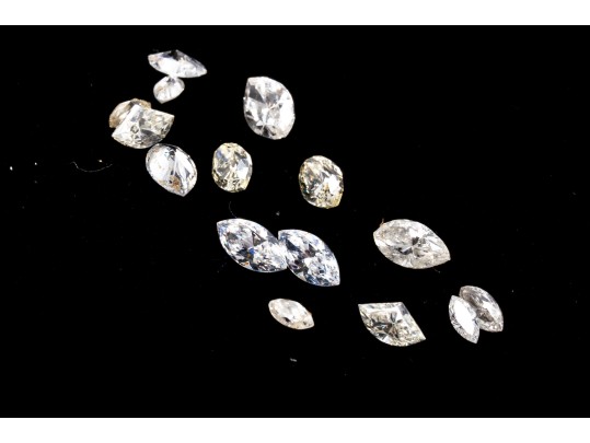 Loose Stones: 15 Diamonds, Marques Cut, 1.74 TCW