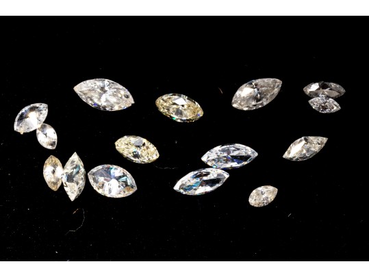 Loose Stones: 15 Diamonds, Marques Cut, 1.74 TCW