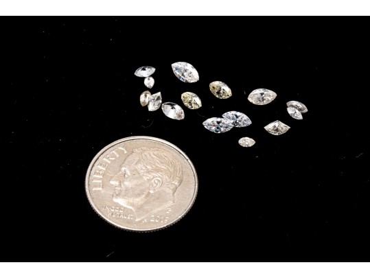 Loose Stones: 15 Diamonds, Marques Cut, 1.74 TCW