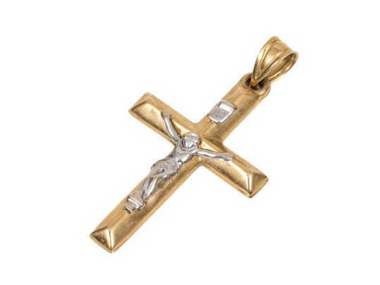 14k Yellow Gold Crucifix Pendant
