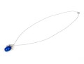 Striking Blue Cabachon Fashion Necklace, With Chain