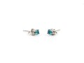 14k White Gold Pretty Blue Moissanite Stud Earrings